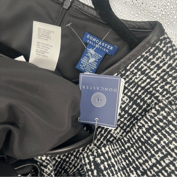 NWT Doncaster Tweed Asymmetrical Black Mini Dress Sheath Bodycon Size 6 Plaid - Picture 12 of 13